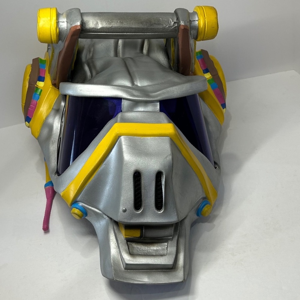 Fortnite DJ Vonder Mask Skin Helmet Cosplay Prop Silver Yellow Rubber Latex